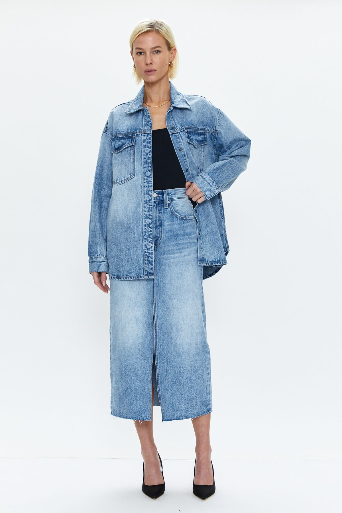 Mandy Oversized Shacket - Skylark
            
              Sale